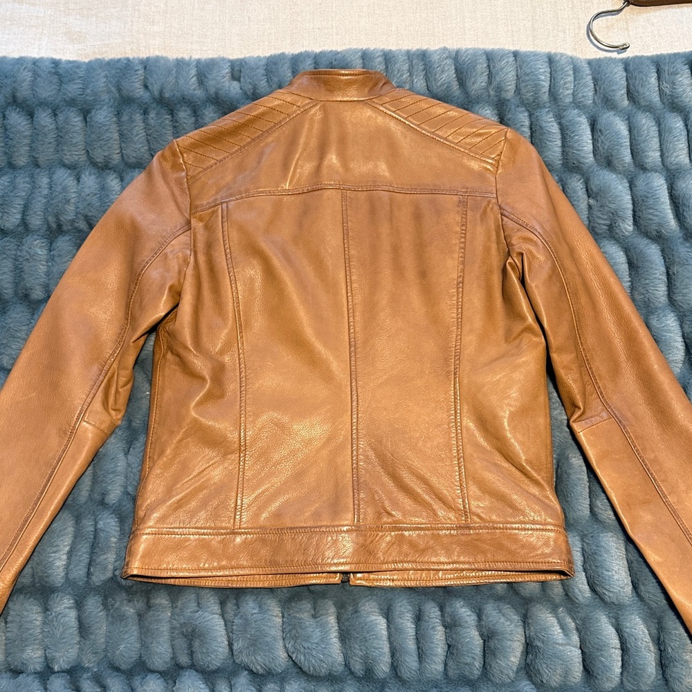 Bernardo Cognac Leather Moto Jacket - Picture 7 of 15